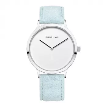 BERING Damenuhr 14937-804 (39mm) - Roségold Edelstahl-Mesh, blaues Zifferblatt