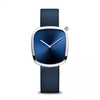 BERING Damenuhr 18034-307 (34 mm) - Roségold & blaues Sunray-Zifferblatt