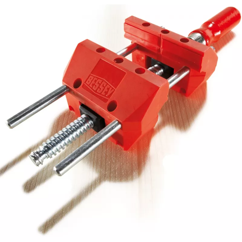 BESSEY S10-ST Mini-Schraubstock S 10 Schraubzwinge, Rot, 100 mm Spannweite, 50 mm Ausladung, mit 2 Tischklemmen