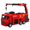 BESTTOYS Feuerwehrfahrzeug mit Kran und Wasserkanone Fernsteuerung RC Huina 1:18