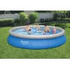 Bestway Fast Set Pool 457 x 84 cm (15 ft) Runder aufblasbarer Aufstellpool mit Filterpumpe, 11016 L Fassungsvermögen, DuraPlus-Auskleidung, Prismatic Stone Print