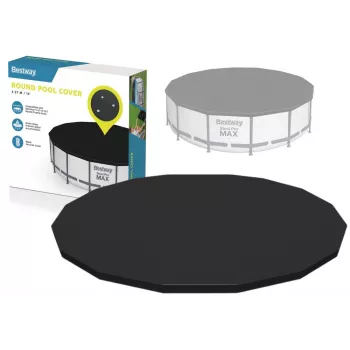 Bestway Flowclear Poolabdeckung für Steel Pro MAX Frame Pool 427 cm (14 ft) - Blau Polyethylen mit Seilbindern