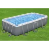 Bestway Frame Pool 404 x 201 x 100 cm Rechteckiger Aufstellpool mit Filterpumpe, Leiter, Abdeckung und ChemConnect-Dosierer