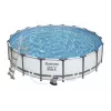 Bestway Steel Frame Pool 549 x 122 cm (18 ft x 48 in) runder Aufstellpool mit Filterpumpe, Leiter, Abdeckung - 56462