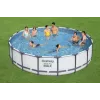 Bestway Steel Frame Pool 549 x 122 cm (18 ft x 48 in) runder Aufstellpool mit Filterpumpe, Leiter, Abdeckung - 56462