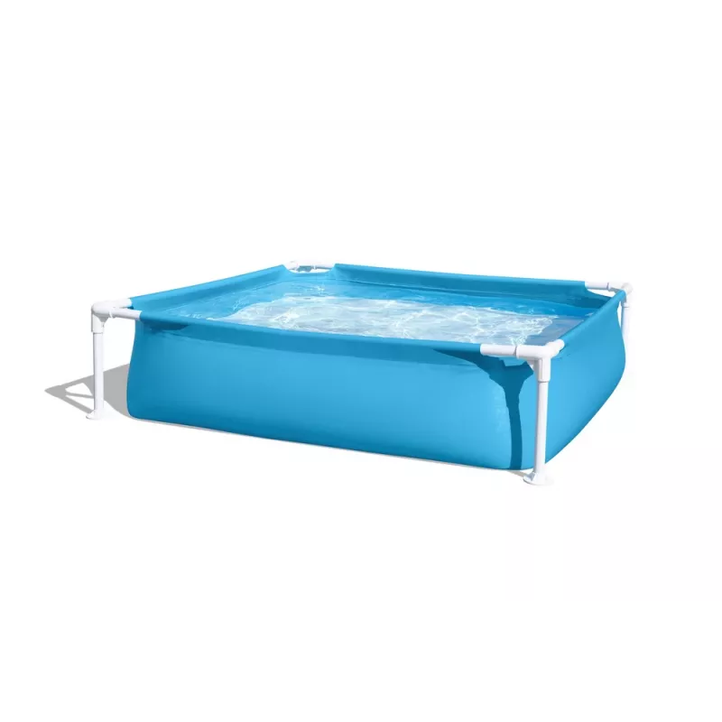 Bestway Steel Pro Frame Pool 122 cm x 122 cm x 30.5 cm Quadratischer Aufstellpool für Kinder 365 L Blau