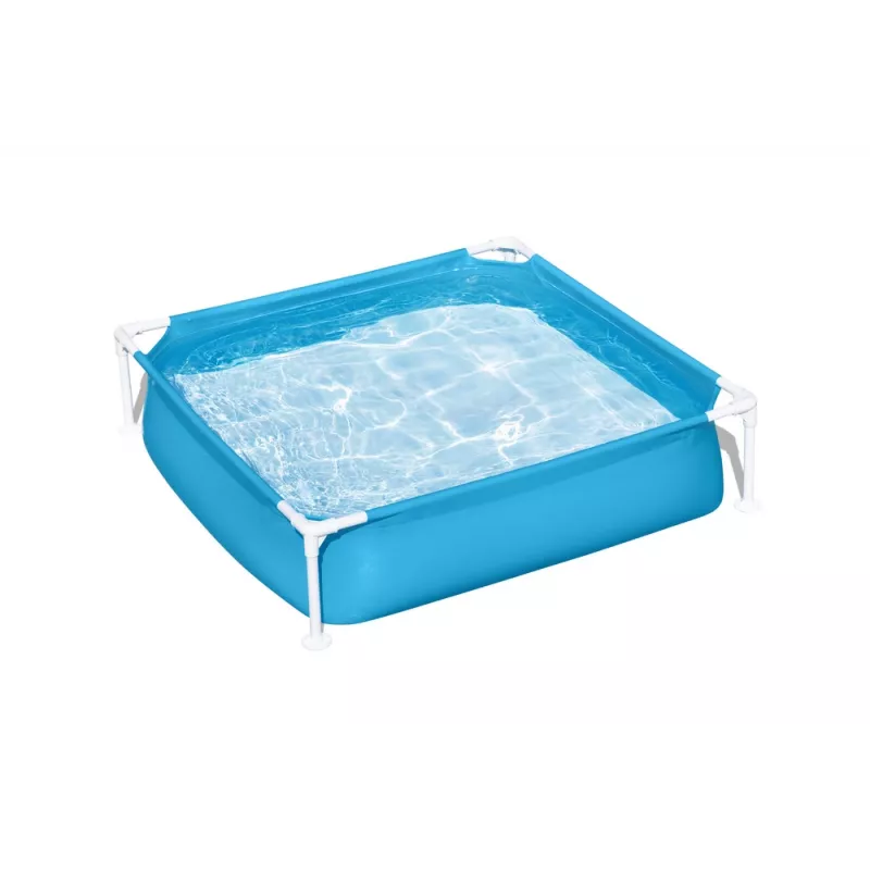 Bestway Steel Pro Frame Pool 122 cm x 122 cm x 30.5 cm Quadratischer Aufstellpool für Kinder 365 L Blau