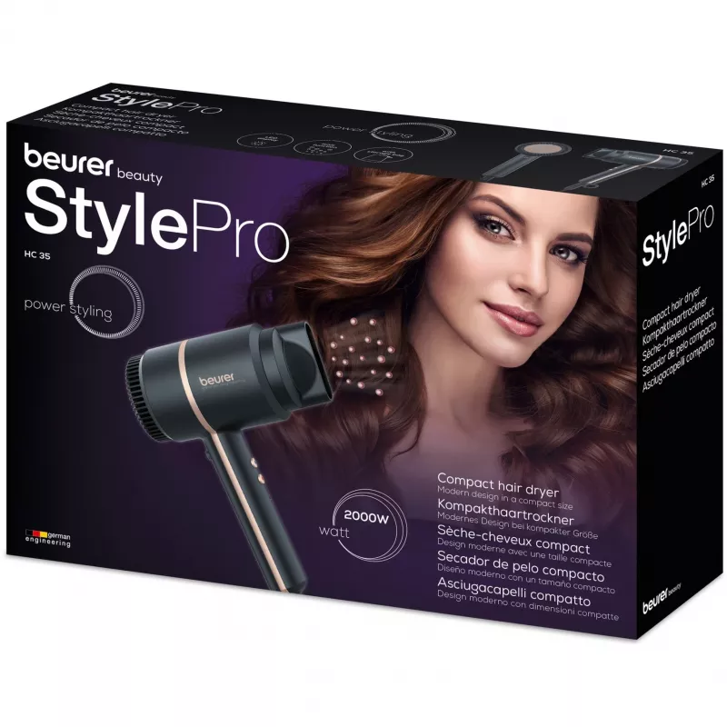 Beurer HC 35 Kompakt Haartrockner - 1600 W Ionen mit klappbarem Griff (59392)