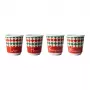 Bialetti Set aus 4 Tricolore Espresso-Gläsern, 80 ml, Glas, italienische Flaggenfarben, spülmaschinenfest