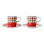 Bialetti Tricolore Espressotassen-Set mit Untertassen (2 Tassen, 2 Untertassen)