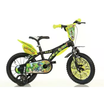 BIKE 16 DINO T-REX Kinderfahrrad 16 Zoll Grün Schwarz Orange