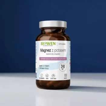 BIOWEN Magnesium 4x with Potassium – 100 Kapseln – Veganes Nahrungsergänzungsmittel
