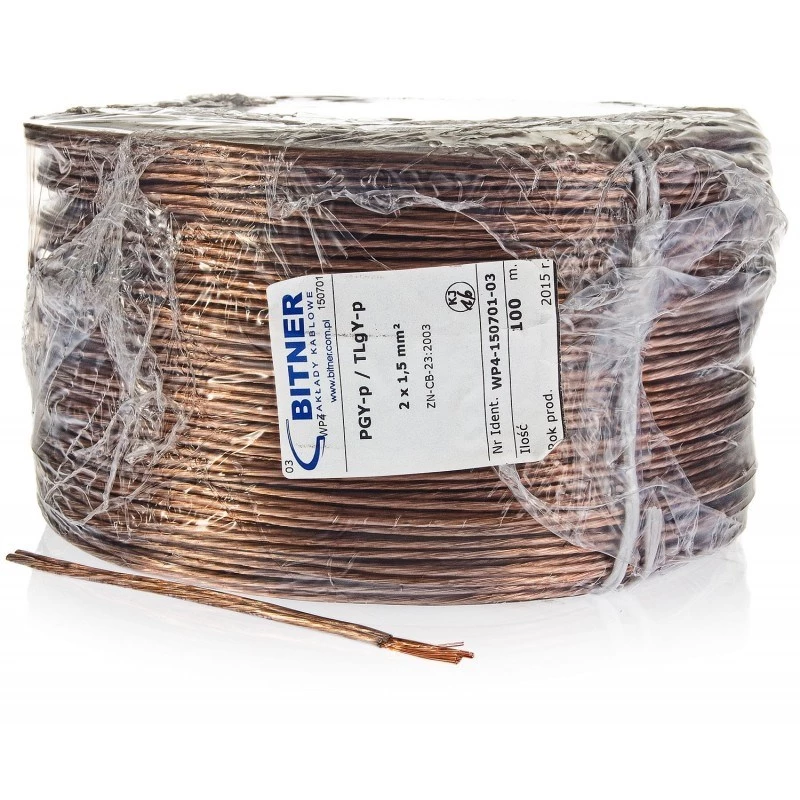 BITNER BiTsound PGY-p (TLgY) 2x1mm2 Lautsprecherkabel 100m Rolle