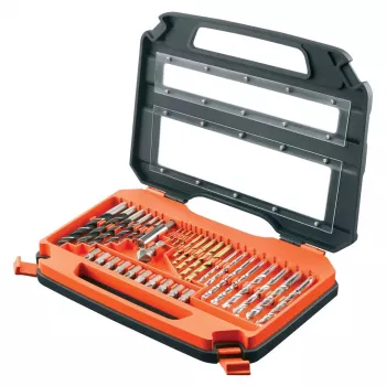 BLACK & DECKER A7231-XJ 76-teiliges Titan-Bohrer-Set für Metall und Mauerwerk, 1,5-8 mm