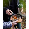 black+blum Oval Box 0,5 L Vorratsbehälter mit Bambusdeckel und Edelstahlbasis