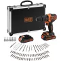 BLACK+DECKER 18V Akku-Schlagbohrschrauber BDCHD18BAFC, Schwarz/Orange, 2x 1,5 Ah Li-Ion Akkus, 80-teiliges Zubehörset, Koffer