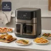 BLACK+DECKER BXAF8001E 8L Digitale Heißluftfritteuse, 1700W, 8 Programme, Antihaft-Korb, Schwarz