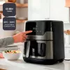 BLACK+DECKER BXAF8001E 8L Digitale Heißluftfritteuse, 1700W, 8 Programme, Antihaft-Korb, Schwarz