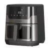 BLACK+DECKER BXAF8001E 8L Digitale Heißluftfritteuse, 1700W, 8 Programme, Antihaft-Korb, Schwarz