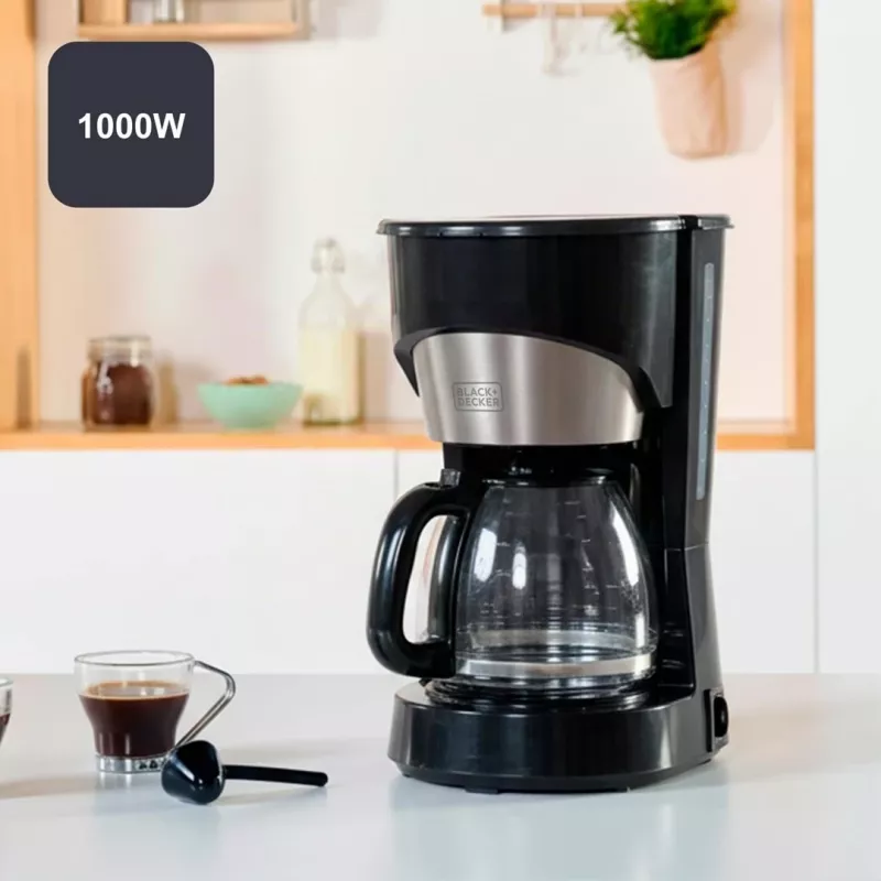 BLACK+DECKER BXCO1001E 1000 W 12-Tassen Filterkaffeemaschine, 1,5 L, Schwarz