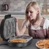 BLACK+DECKER BXFC3200E 1400 W Belgisches Waffeleisen – Antihaftbeschichtet, verstellbarer Thermostat, Edelstahl