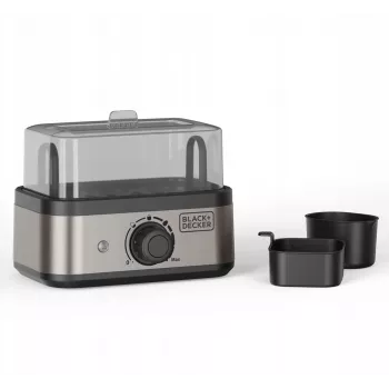 BLACK+DECKER BXKS4800E Eierkocher, 400 W, 6 Eier, Weich/Mittel/Hart, Schwarz