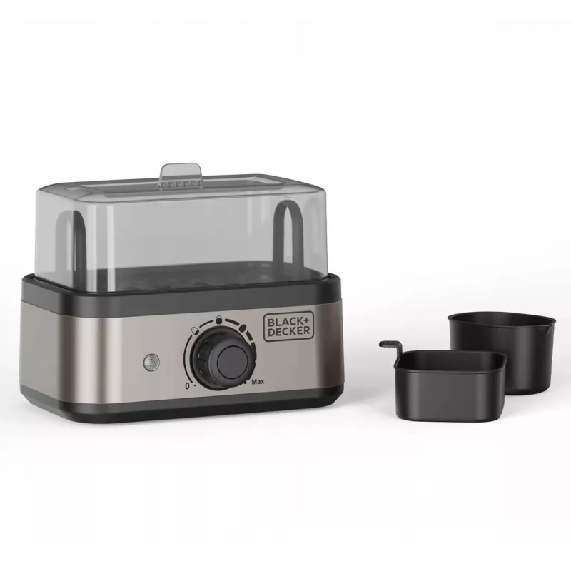BLACK+DECKER BXKS4800E Eierkocher, 400 W, 6 Eier, Weich/Mittel/Hart, Schwarz