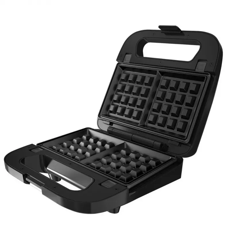 BLACK+DECKER BXSA754E 3-in-1 Sandwichmaker, Waffeleisen & Grill mit 3 austauschbaren Antihaft-Platten, 750 W, Edelstahl