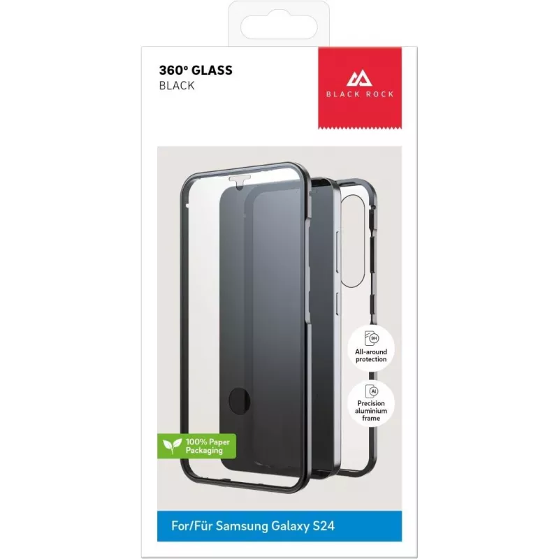 Black Rock 360° Glas-Schutzhülle mit Armband für Samsung Galaxy S9+ (6,2 Zoll) – Schwarz 00226137