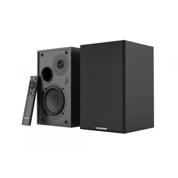 Blaupunkt BS40BK 2.0 Stereo-Multimedia-Lautsprecher 40W Bluetooth 5.0 AUX MDF Holz Schwarz