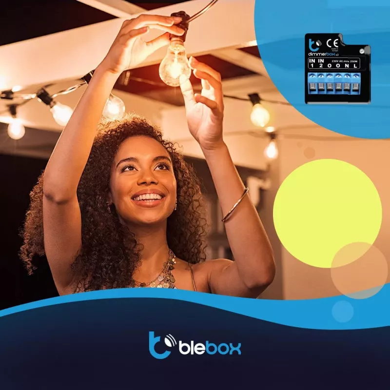 BLEBOX DimmerBox WiFi Smart Dimmer Modul 230V 250W für dimmbare Lichtquellen