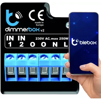 BLEBOX DimmerBox WiFi Smart Dimmer Modul 230V 250W für dimmbare Lichtquellen