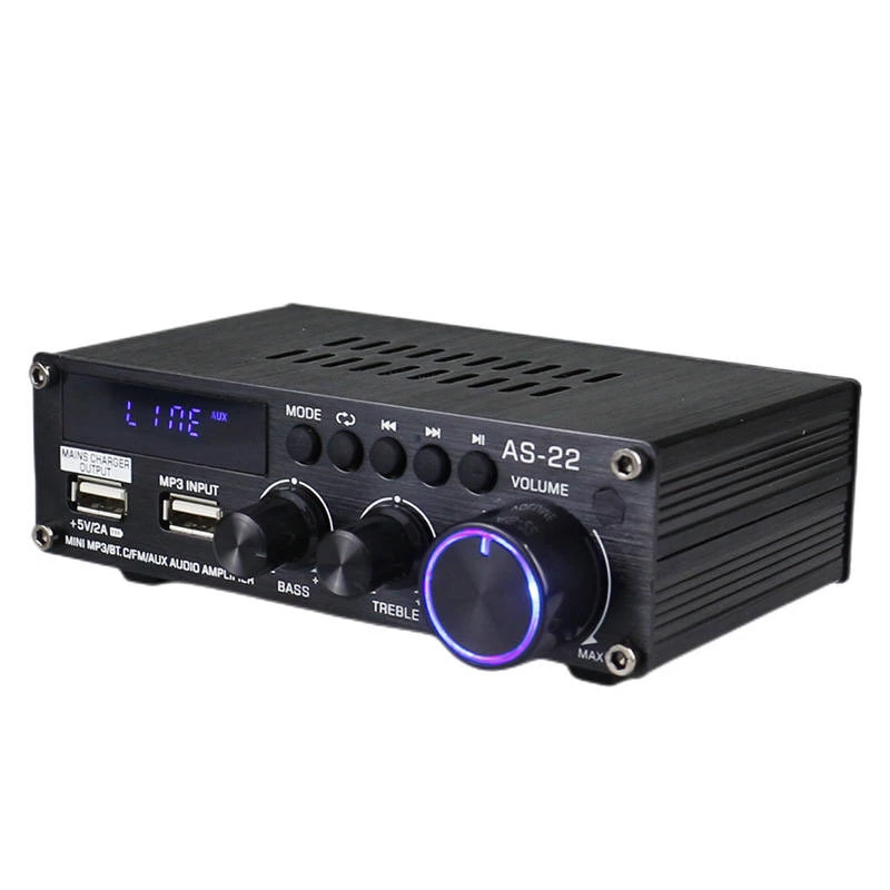 Blitzwolf AS-22 Audioverstärker, 45 W, Bluetooth 5.0, USB + Fernbedienung (Schwarz)