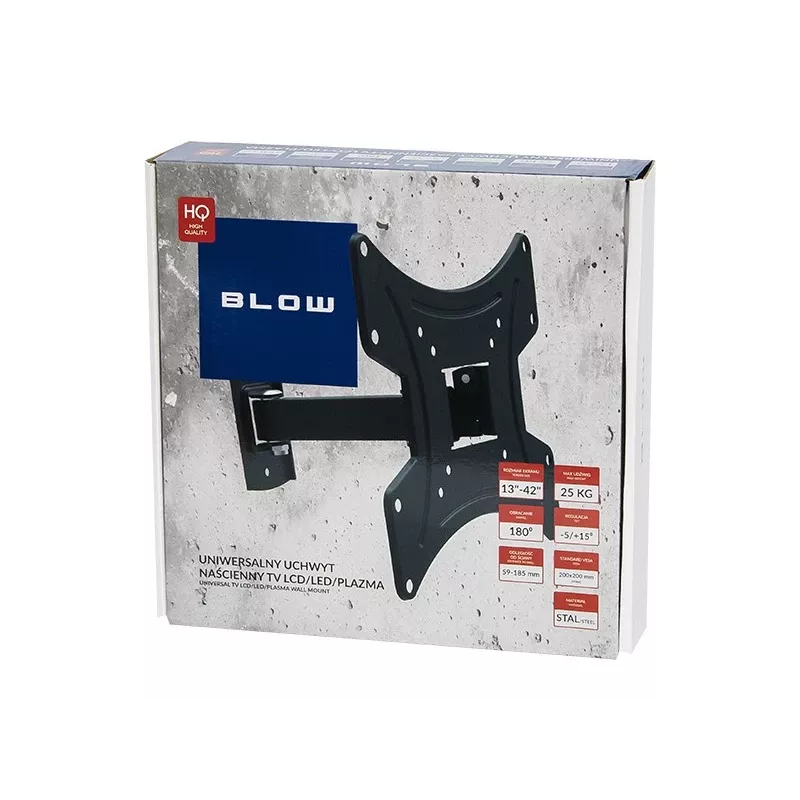 BLOW 76-863# Feste TV-Wandhalterung für 42-Zoll-Bildschirme, VESA bis 200x200, 25 kg, Schwarz