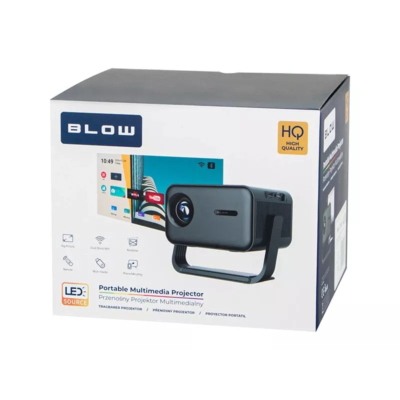 BLOW AndroidTV FullHD MaxView tragbarer Projektor Schwarz