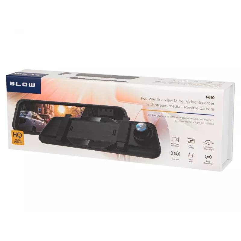 BLOW Blackbox DVR F610 10 inch Mirror Dash Cam mit Rückfahrkamera