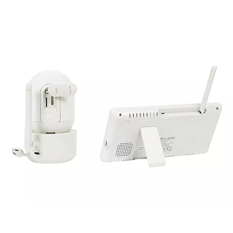 BLOW Electronic Baby Monitor mit 5,5 inch LCD-WLAN-Monitor, Full-HD-Kamera, Schwenken/Neigen/Zoom, Nachtsicht, Gegensprechfunktion, Temperatursensor, Schlaflieder, 300 m Reichweite