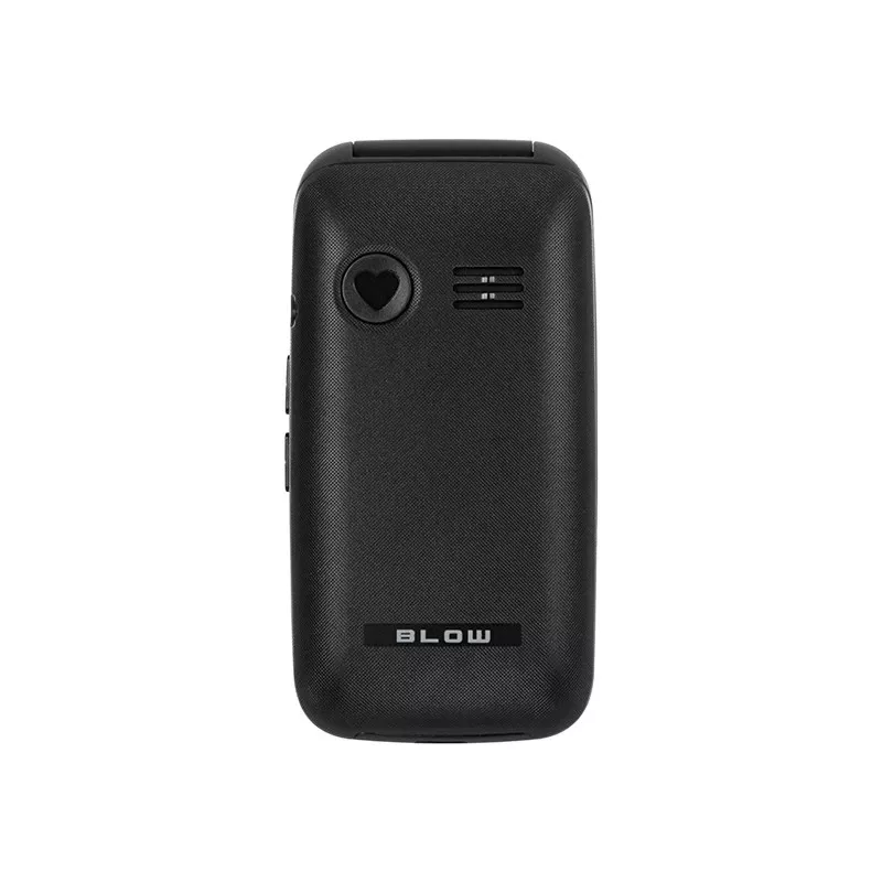 BLOW S24 Schwarz Senioren-Klapphandy mit SOS-Taste, großen Tasten, Dual-SIM, Kamera, FM-Radio, Taschenlampe, Ladeschale