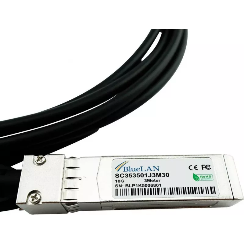 BlueLAN DAC10G-50CM-BL 10GBASE-CR Passives SFP+ Direct Attach Kabel, 0,5 m