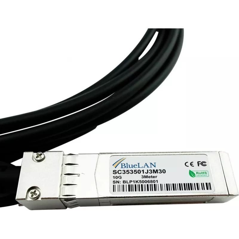 BlueOptics 10GBASE-CR Passives SFP+ Direct Attach Kabel, 2 Meter, Industriequalität