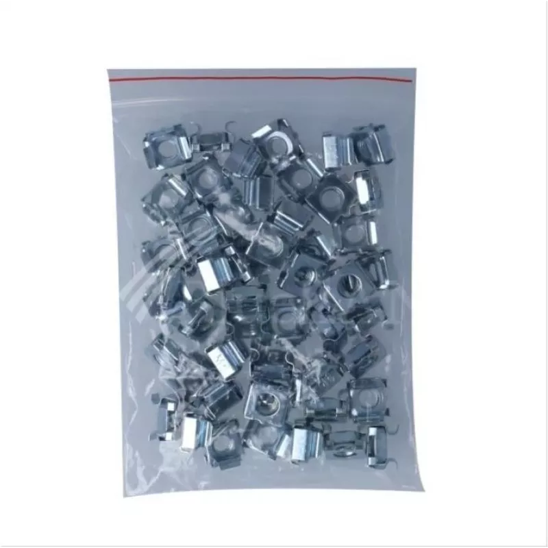 BlueOptics BlueLAN M6 Käfigmuttern und Schrauben 50-teiliges Set für Netzwerkschränke - Kabelmanagement-Panel 19 Zoll - Montagesatz Stahl - Silber (BLCNS003)