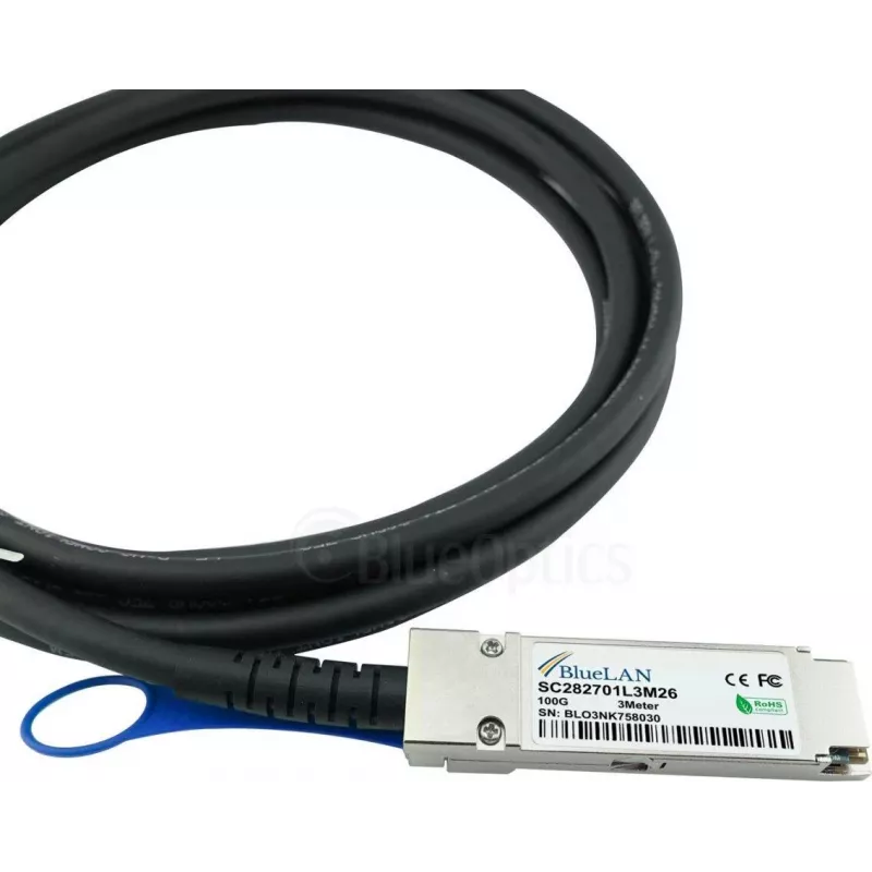 BlueOptics Dell EMC Kompatibles DAC-QSFP28-4SFP28-25G-BL Passives 100GBASE-CR4 QSFP28 auf 4x25GBASE-CR SFP28 Direct Attach Breakout-Kabel, 5m, AWG26