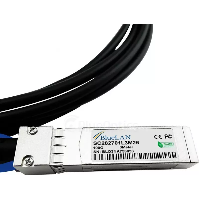 BlueOptics Dell EMC Kompatibles DAC-QSFP28-4SFP28-25G-BL Passives 100GBASE-CR4 QSFP28 auf 4x25GBASE-CR SFP28 Direct Attach Breakout-Kabel, 5m, AWG26