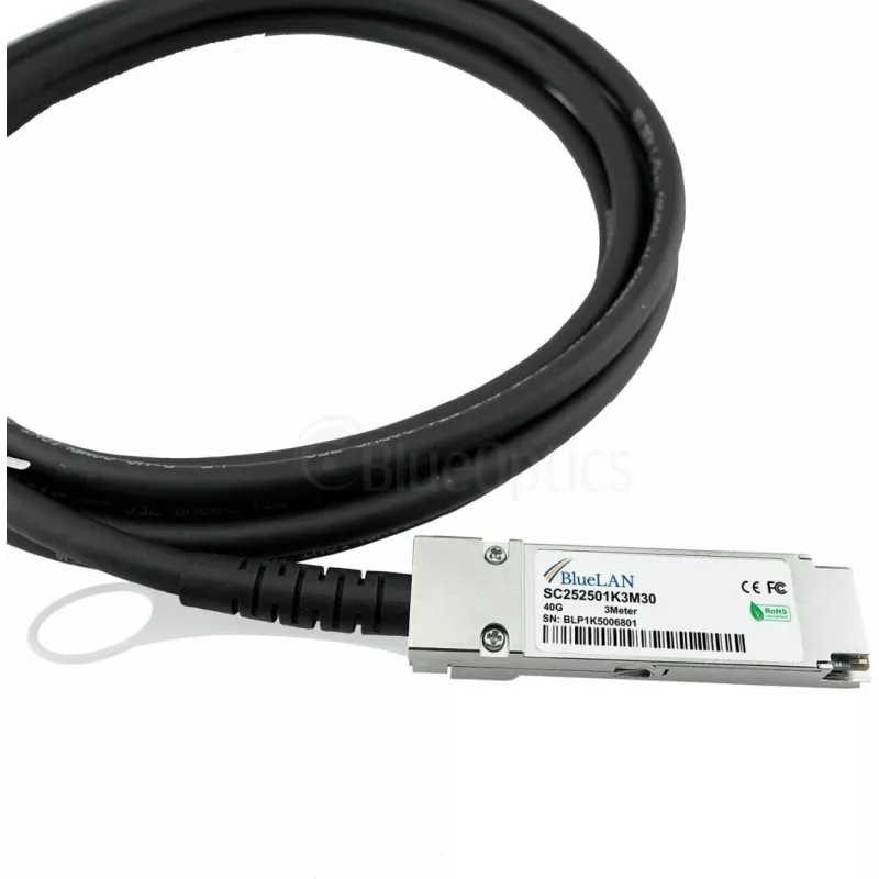BlueOptics MikroTik Q+DA0003 Kompatibles BlueLAN QSFP Direct Attach Kabel, 40GBASE-CR4, 30AWG, 3m