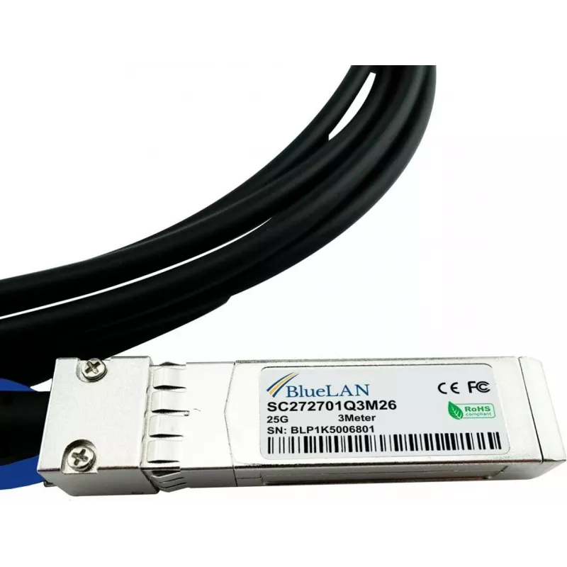 BlueOptics Supermicro CBL-NTWK-0944-SS28C50M Kompatibles BlueLAN 25GBASE-CR Passives SFP28 Direct Attach Kupferkabel, 5m, AWG26