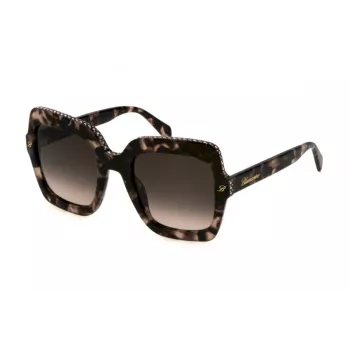 BLUMARINE Damen-Sonnenbrille SBM836S5301GQ - Oversized Square Butterfly Rahmen, Grau Verlaufsglas, UV400-Schutz