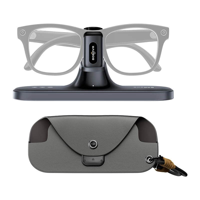 BoboVR CG2 Ladestation für VR-Headsets – 3-in-1 Magnetische Dockingstation mit 350mAh Clip und Reiseetui, Schwarz