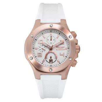 BOBROFF BF1002M25 Unisex Quarz Analoguhr 43mm Edelstahl Schwarzes Zifferblatt Lederarmband