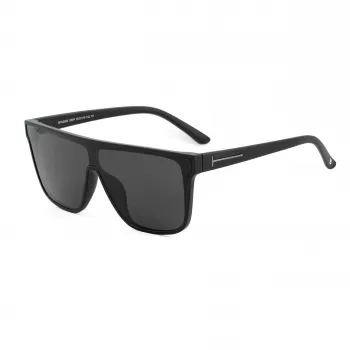 Bobroff BFG0032-S05P Herren-Sonnenbrille – Polarisiert, Schwarzer Rahmen, Graue Gläser, 143 mm