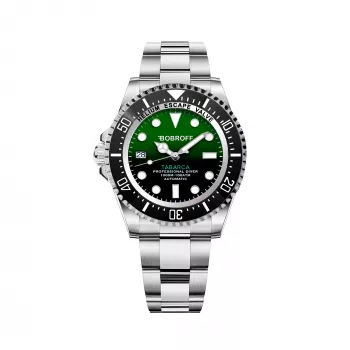 BOBROFF MAN BF0002i Quarz-Analog-Armbanduhr 42mm schwarzes Zifferblatt Lederarmband